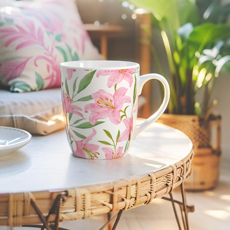 Floral Coffee Mug – Elegant Floral Design for Your Morning Coffee