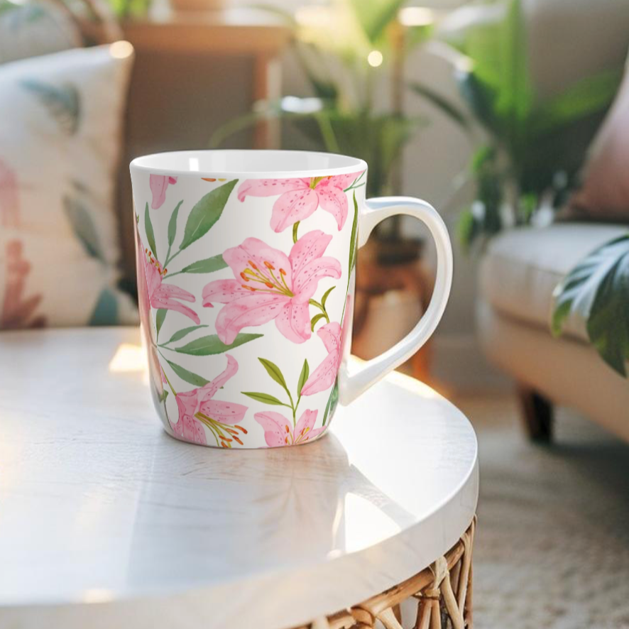 Floral Coffee Mug – Elegant Floral Design for Your Morning Coffee