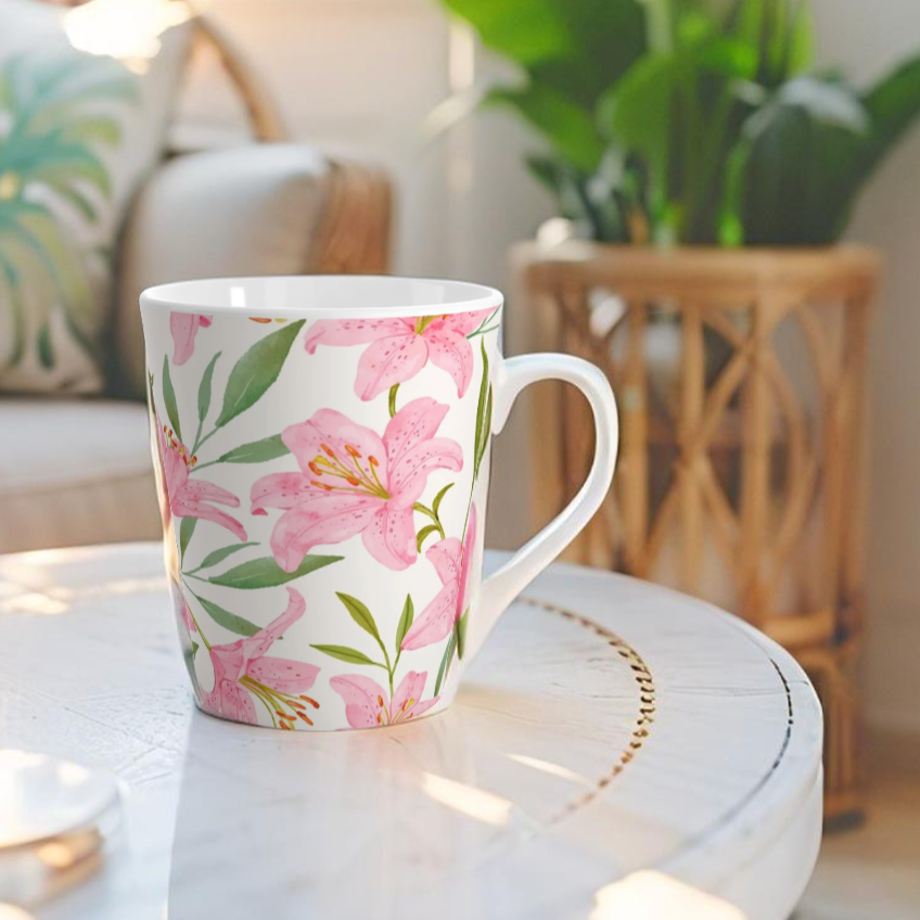Floral Coffee Mug – Elegant Floral Design for Your Morning Coffee