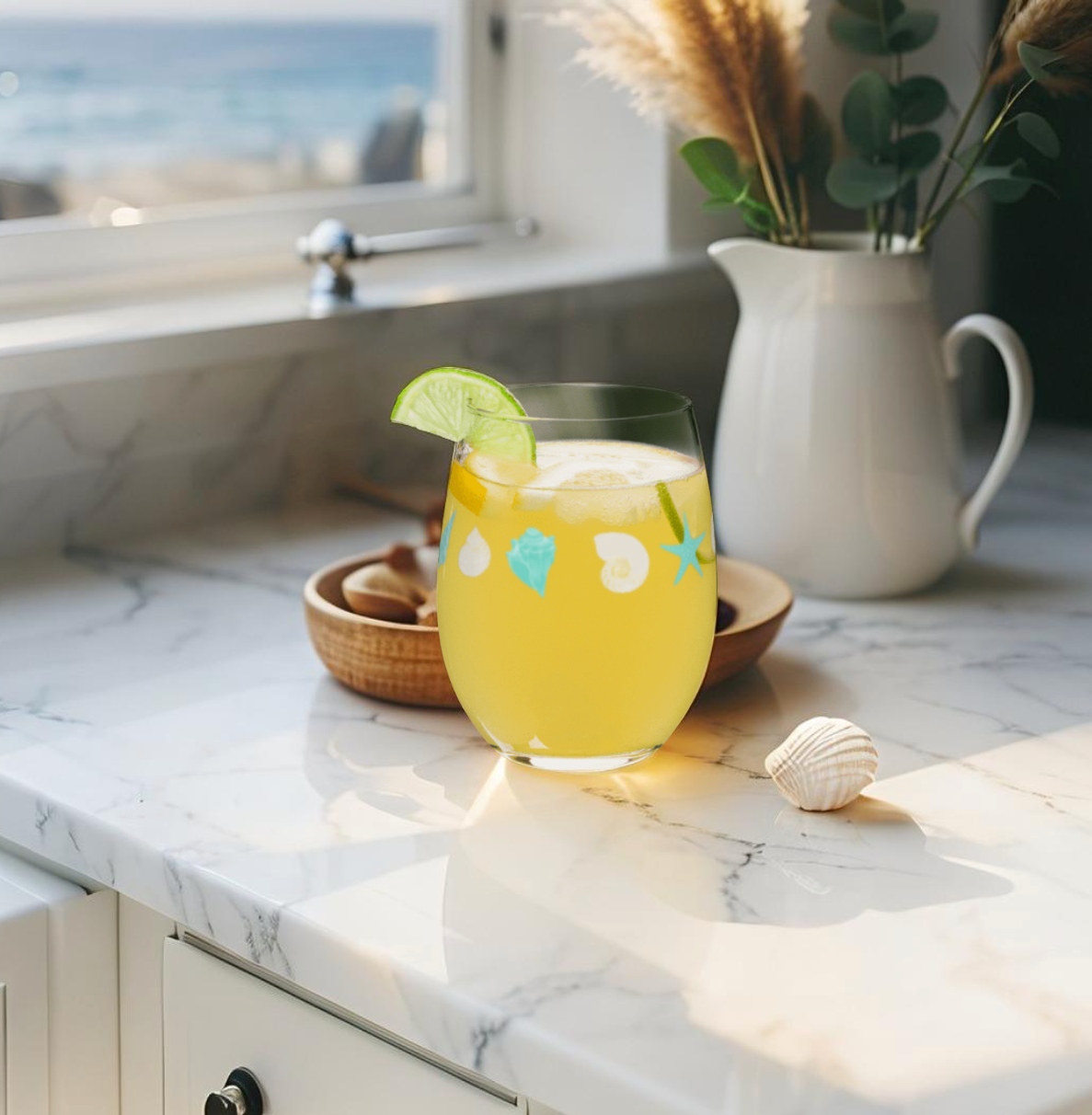 Seashell Wine Glasses – Coastal Chic Glassware for Elegant Beach-Inspired Entertaining