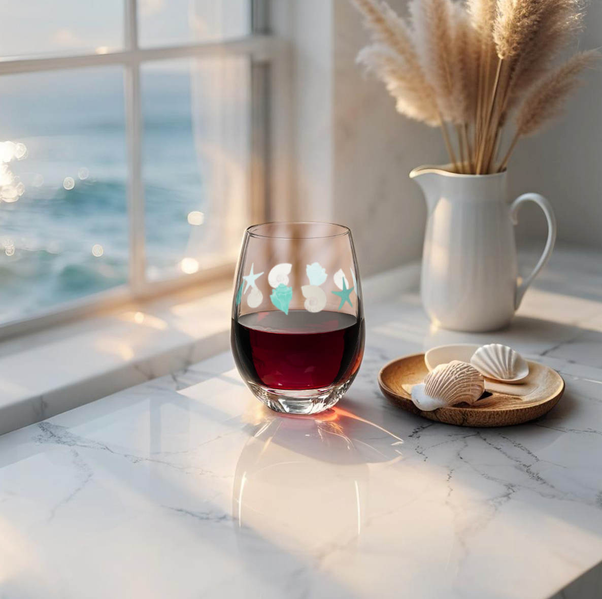 Seashell Wine Glasses – Coastal Chic Glassware for Elegant Beach-Inspired Entertaining