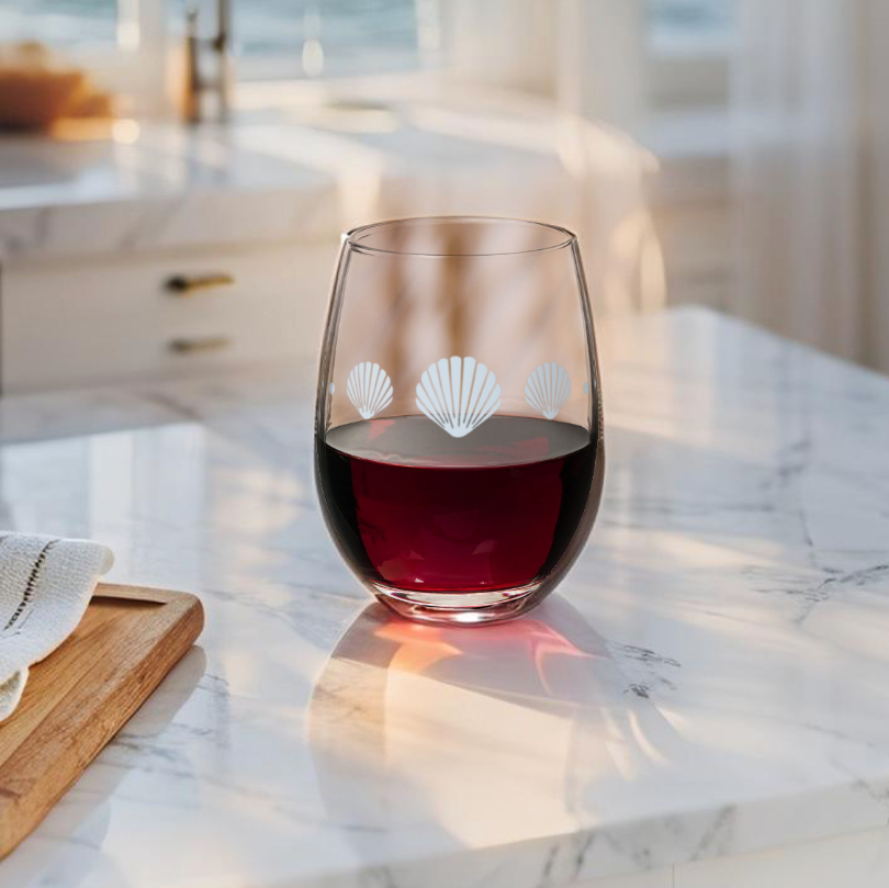 Sand Seashell Wine Glass – Neutral Coastal Elegance