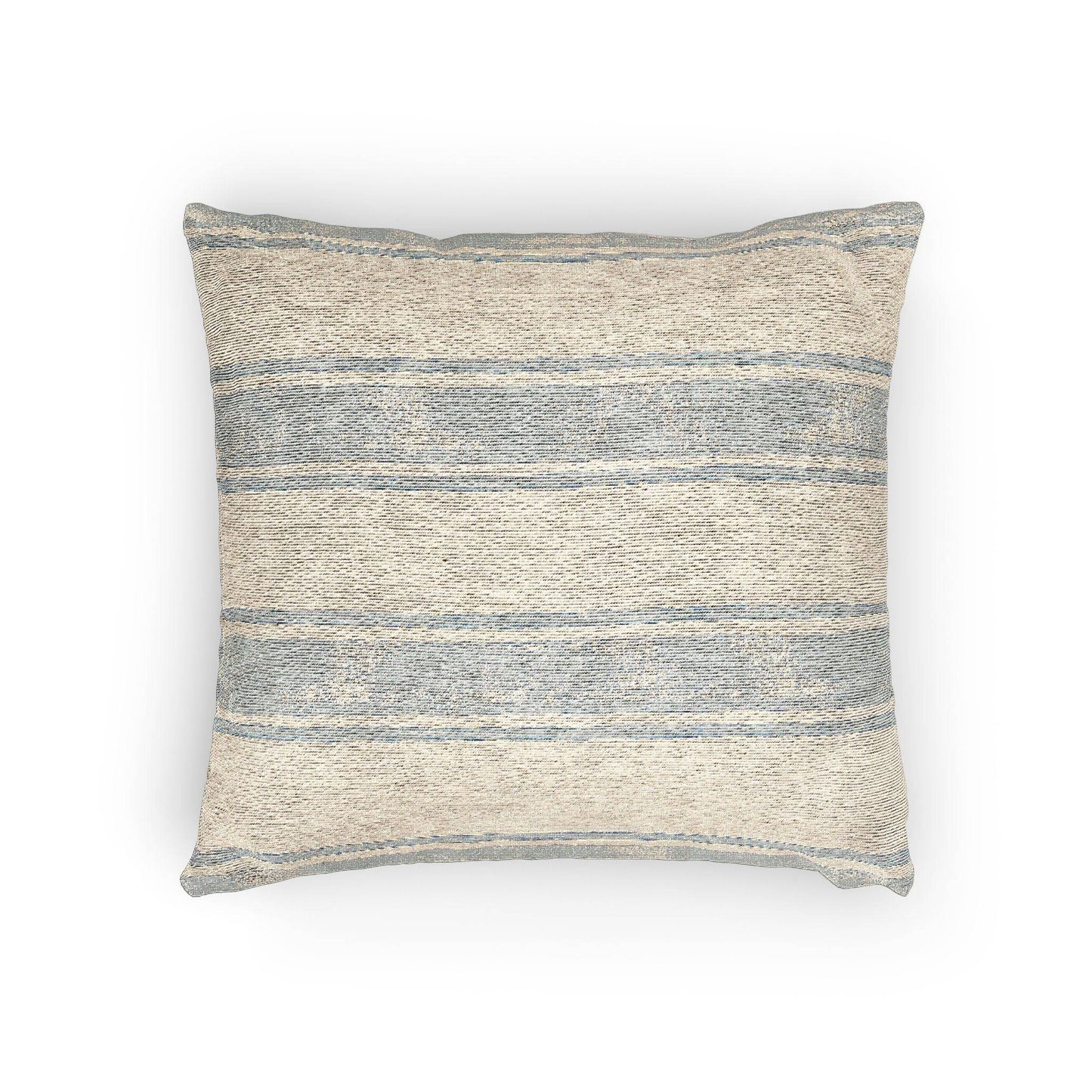 Decorative coastal pillow on neutral sofa