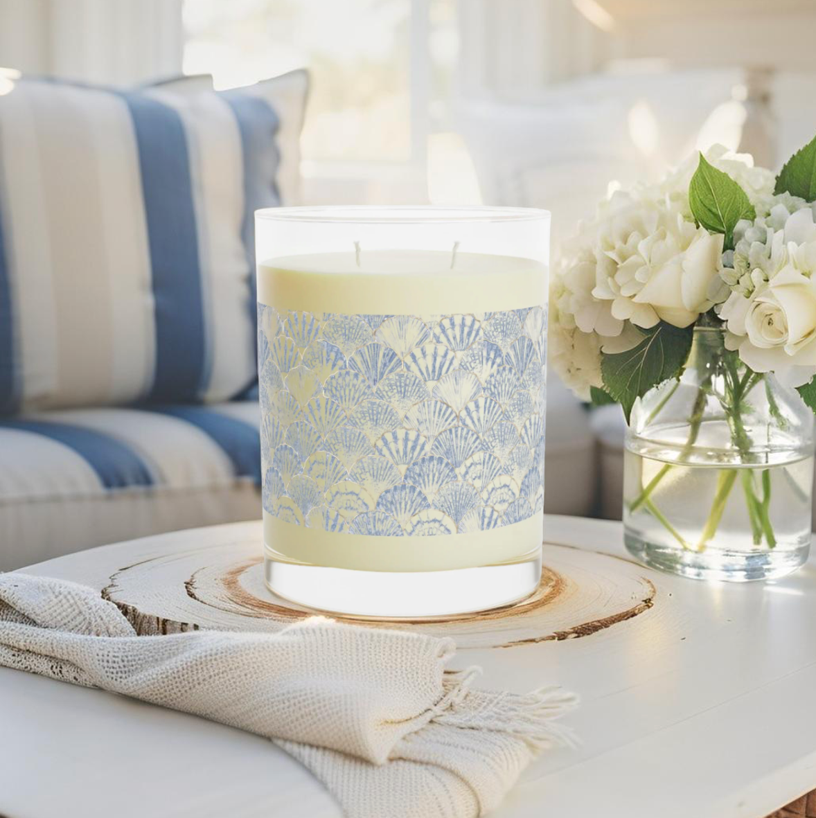 Blue beachy candle for relaxing homes