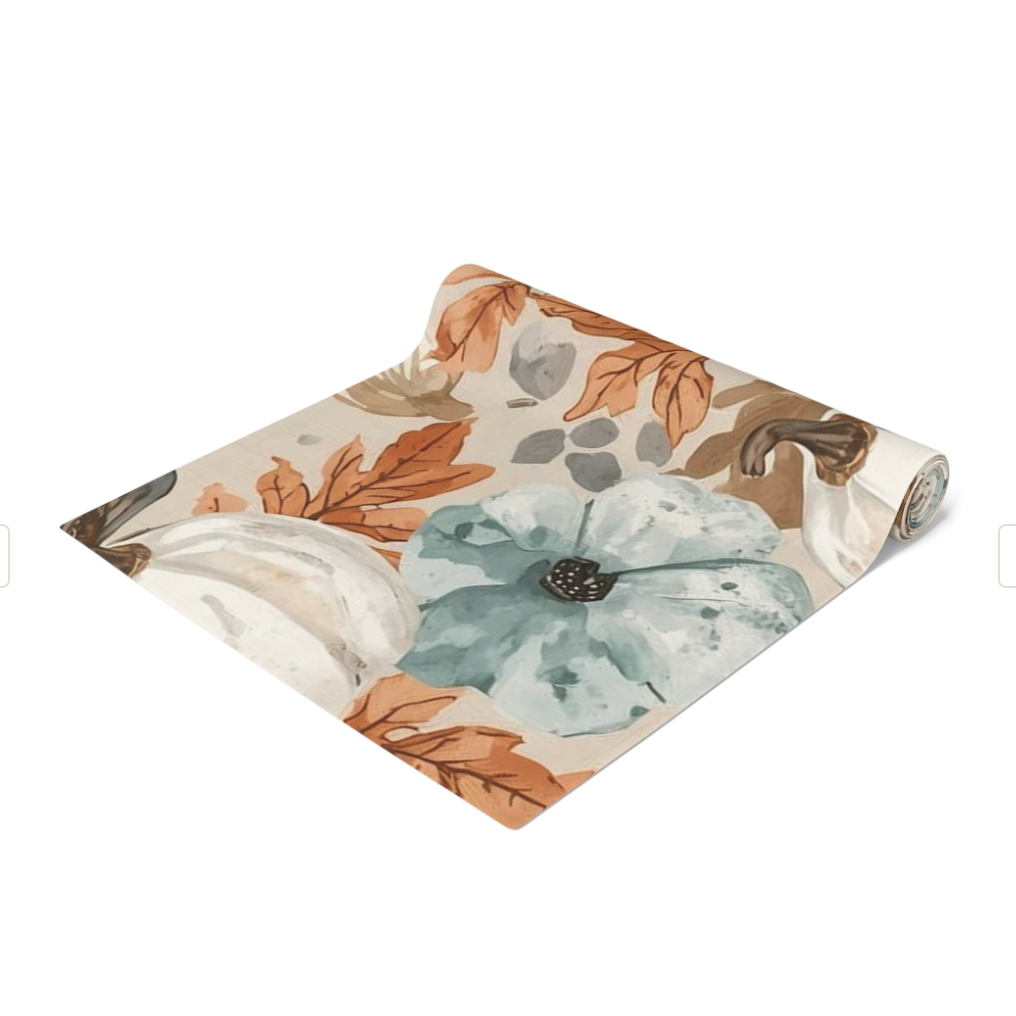 Modern coastal fall table runner adding seasonal charm to a beach house dining space.