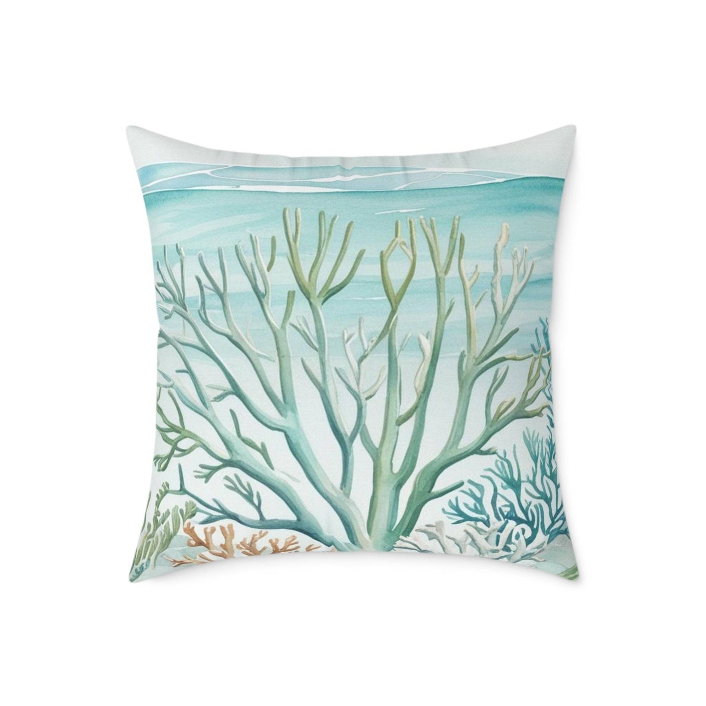 Coastal reef pillow enhances your modern beachy living room with effortless charm
