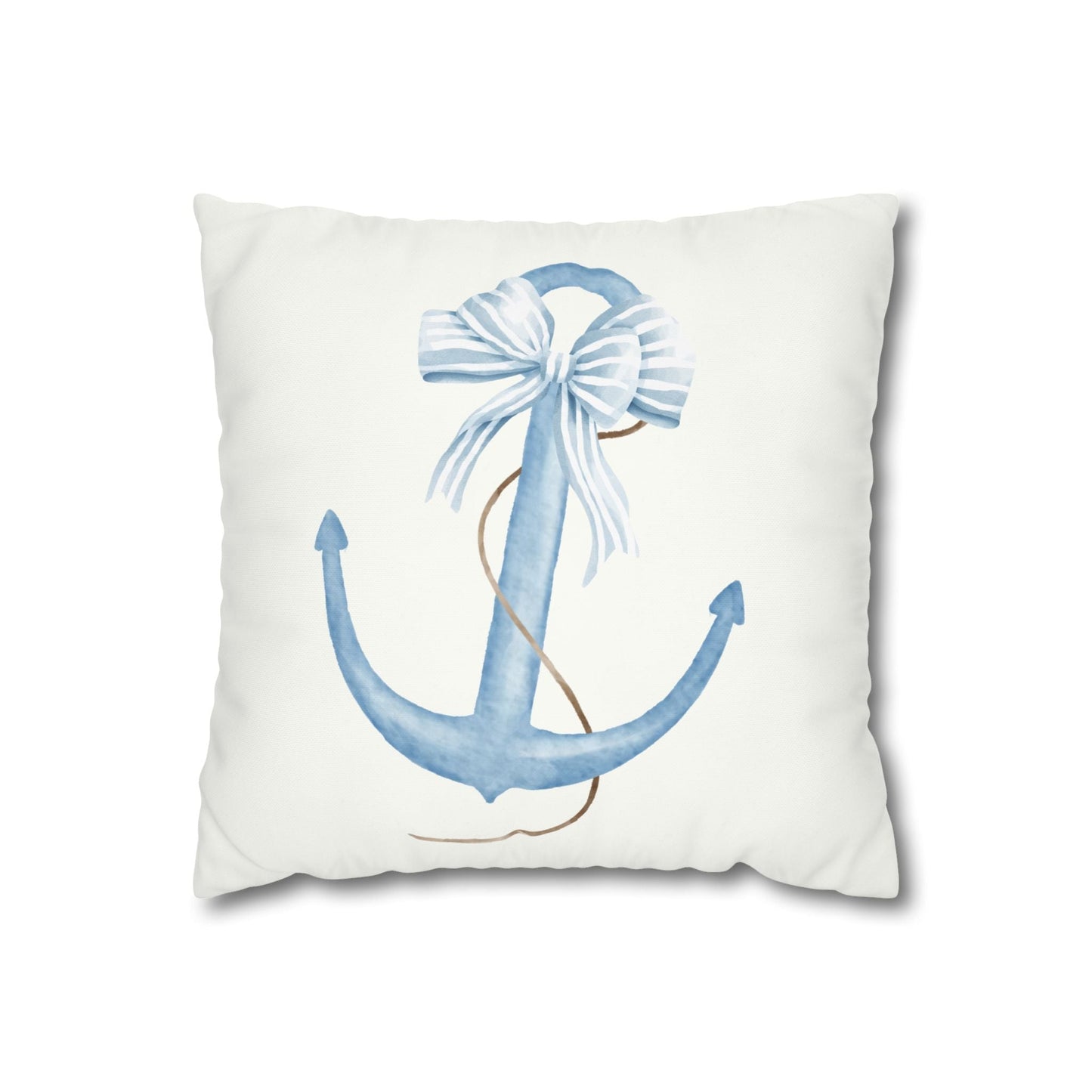 Coastal-style throw pillow in soft blue tones, perfect for a beach-inspired living room or bedroom.