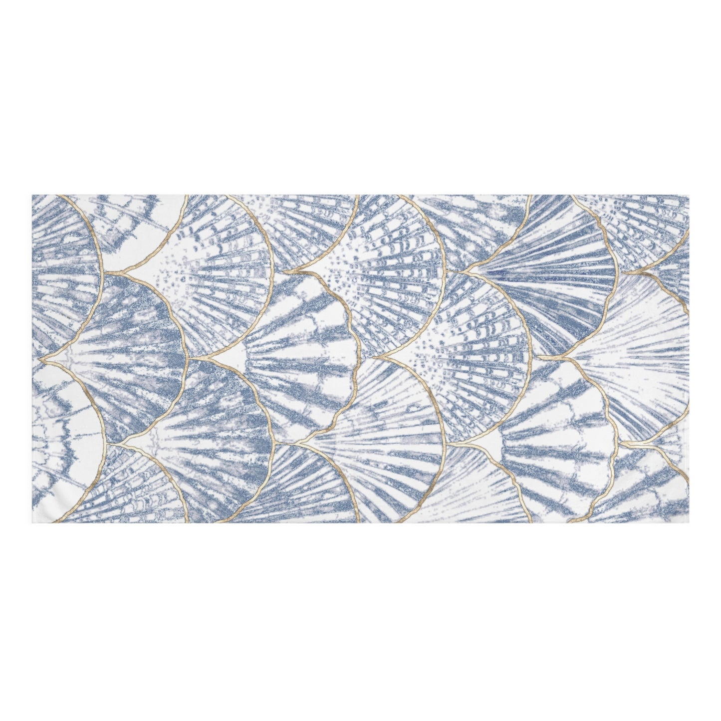 Minimalist coastal white and beige seashell bath towel, a soft and elegant bathroom accent