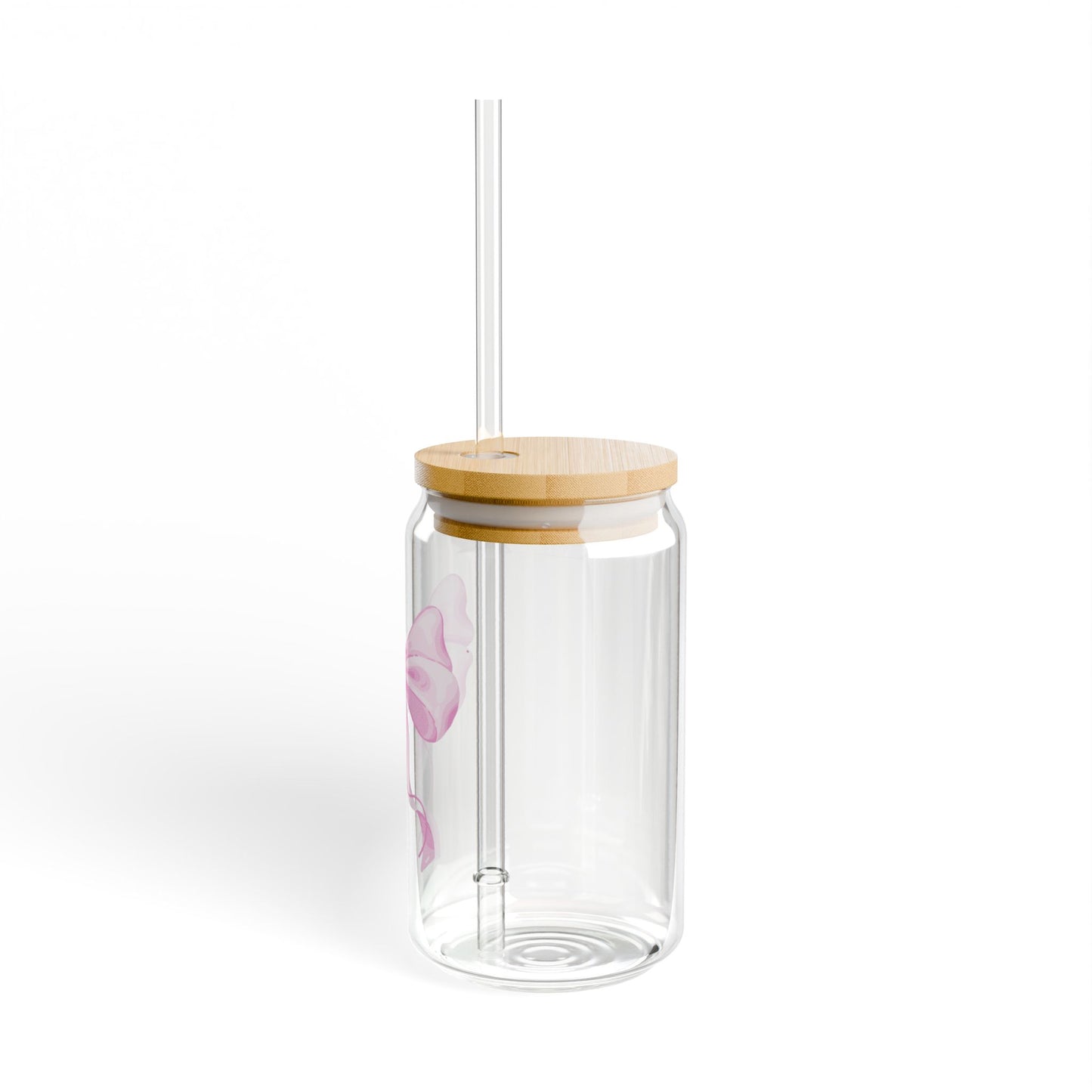 Perfect coquette gift glass tumbler with bow and straw