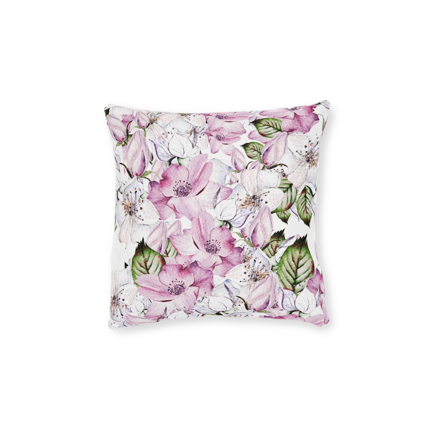 Elegant floral throw pillow with delicate flower patterns, ideal for spring home decor