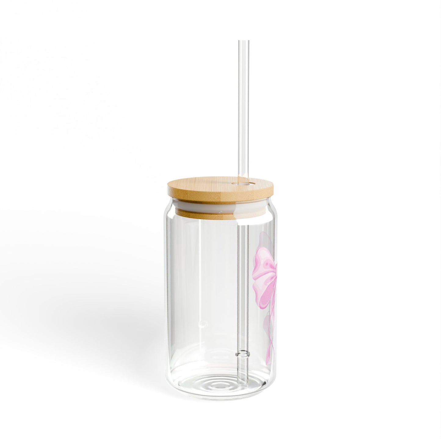 Coquette glass for iced coffee with delicate bow detail