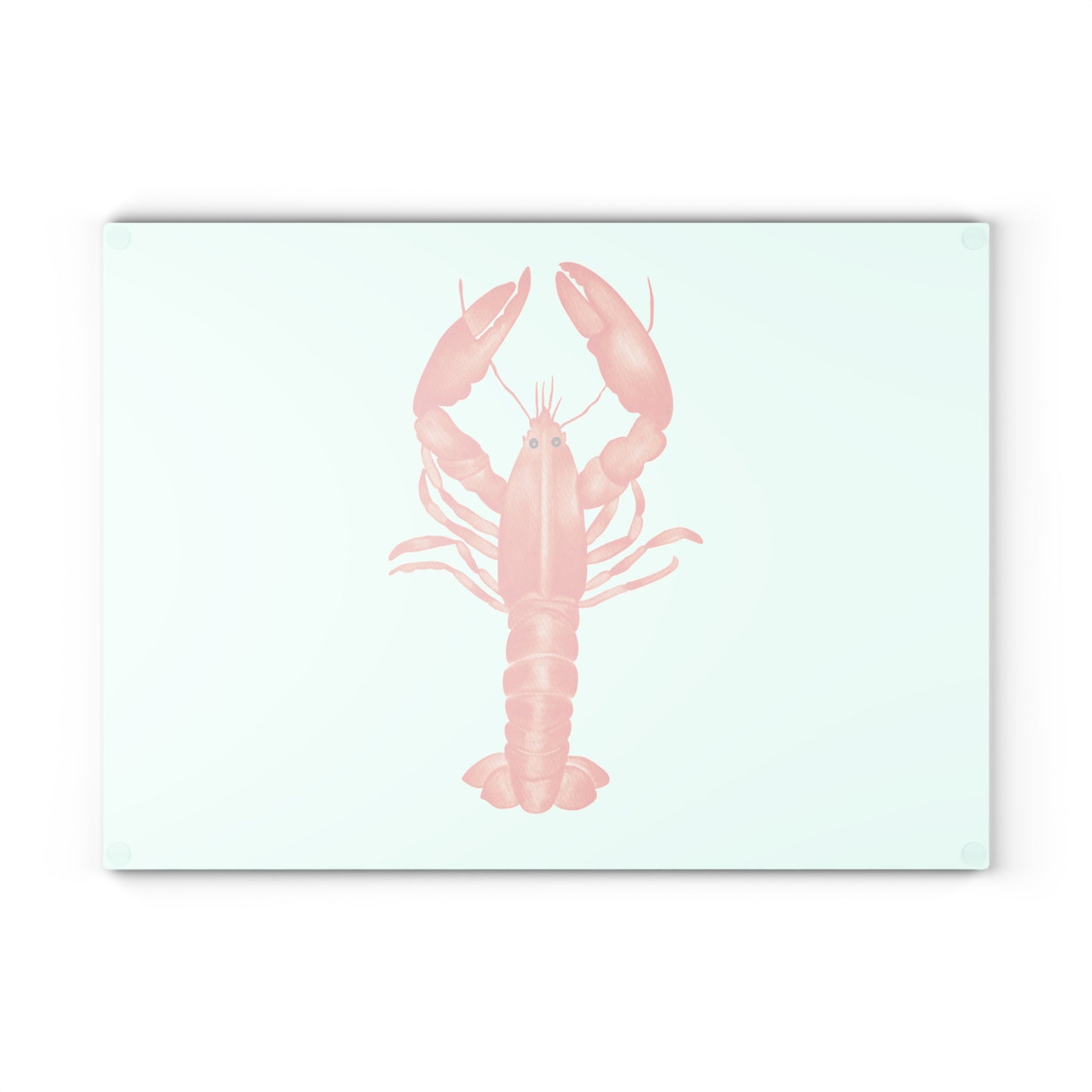 Nautical kitchen decor with red lobster glass board