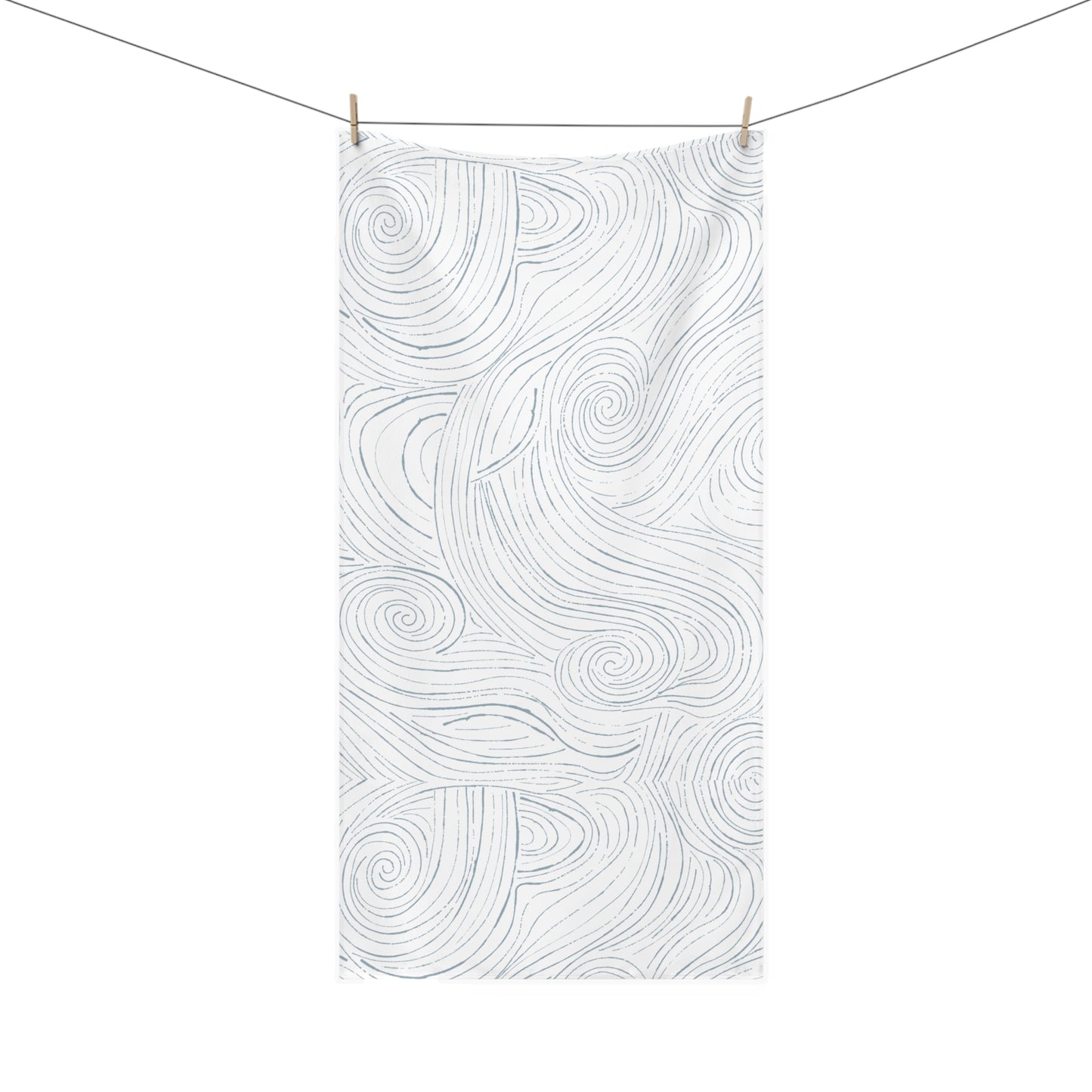 Minimalist coastal striped bath towel, a simple yet elegant addition to any beach-themed bathroom