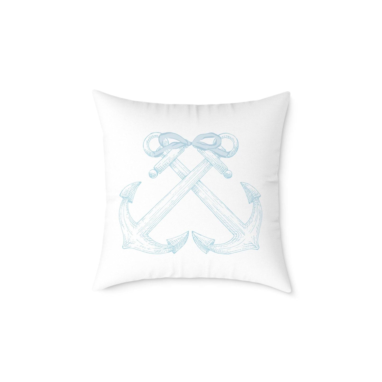 Nautical coastal throw pillow designed to bring beach vibes to your living room or bedroom.