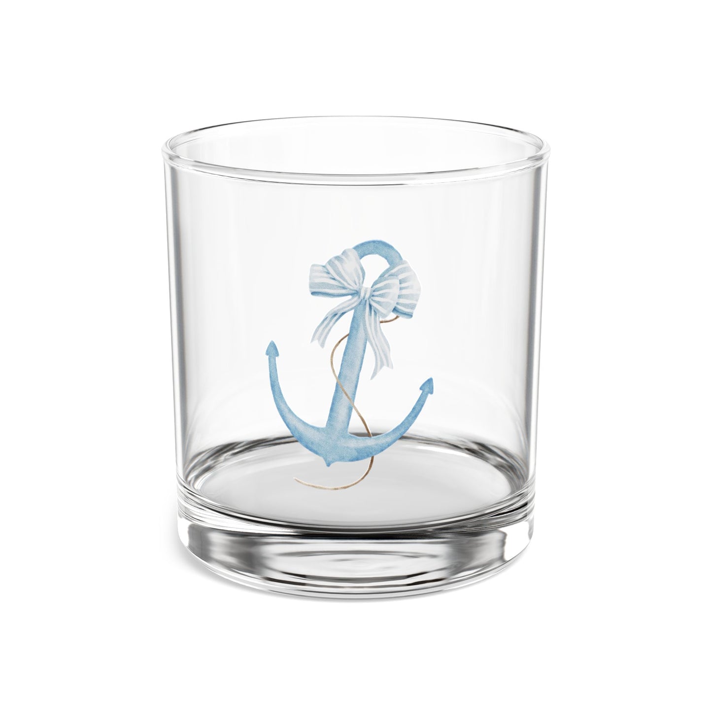 Beach house bar setup with anchor cocktail glass