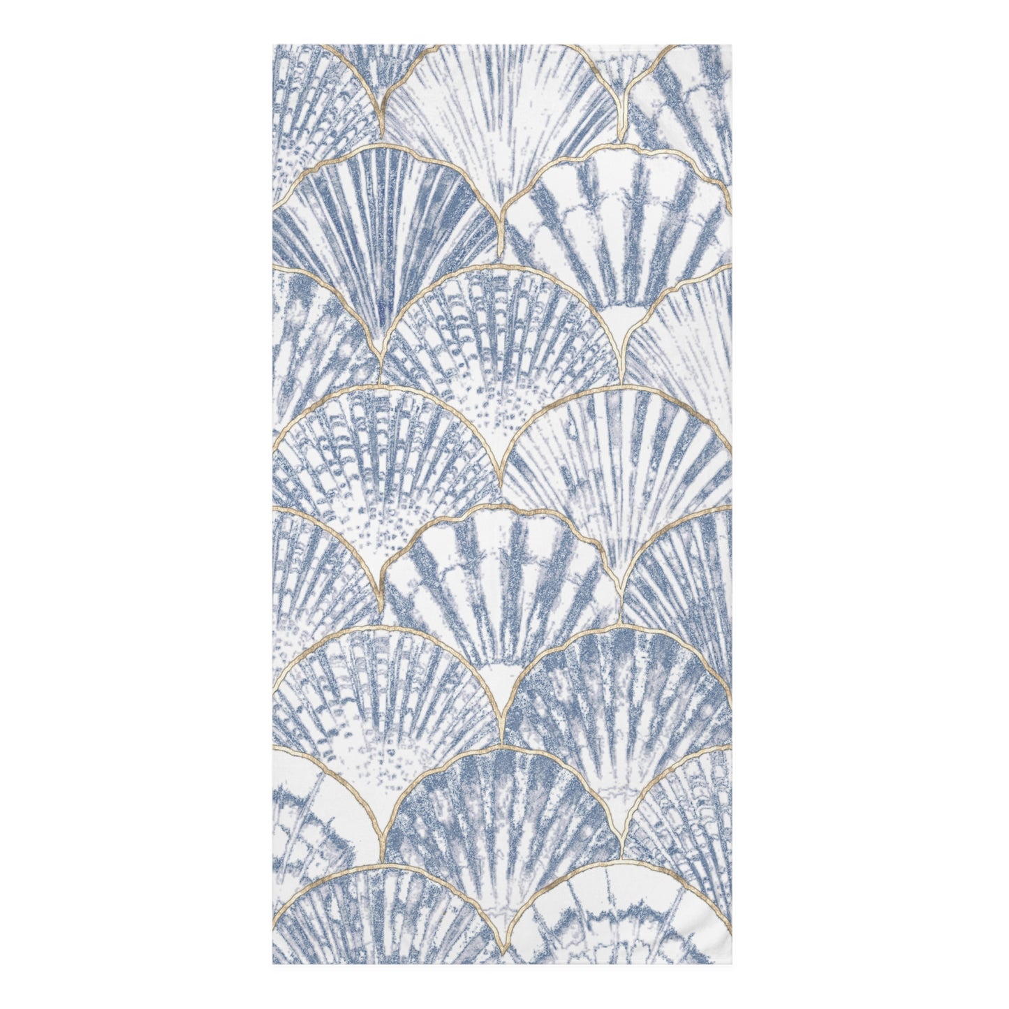 Nautical bath towel with seashell designs, adding a maritime charm to your bathroom.