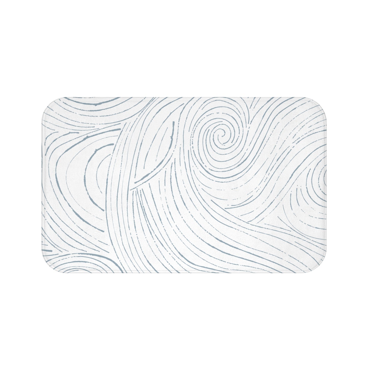 Soft blue coastal bath mat, bringing a serene ocean feel to your bathroom