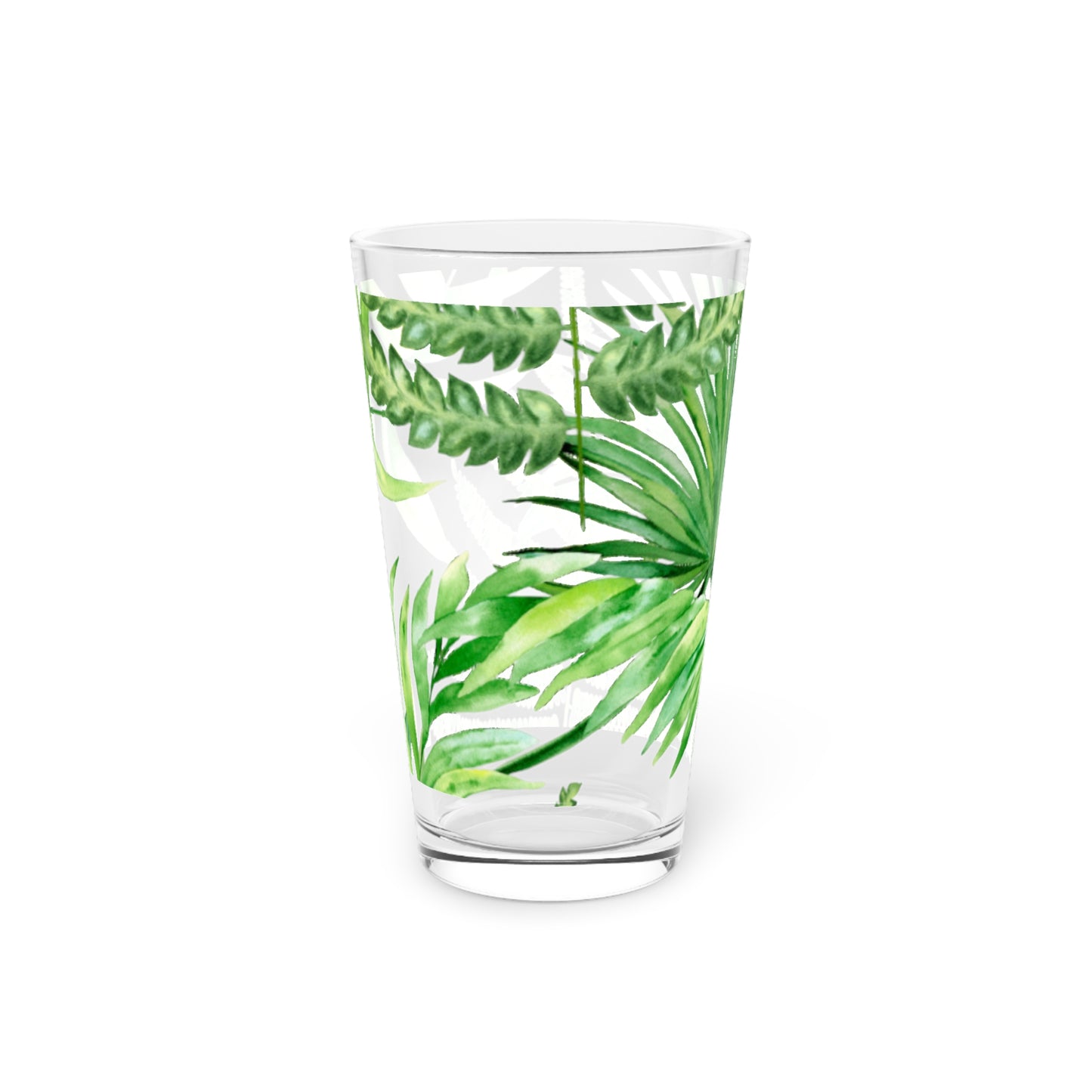 Glass cup with summer vibes and vibrant tropical design for fun gatherings.