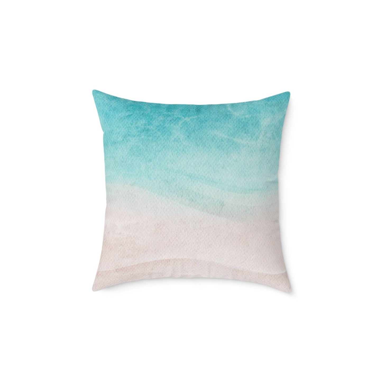 Pillow cover featuring waves and shells pattern, ideal for coastal decor.