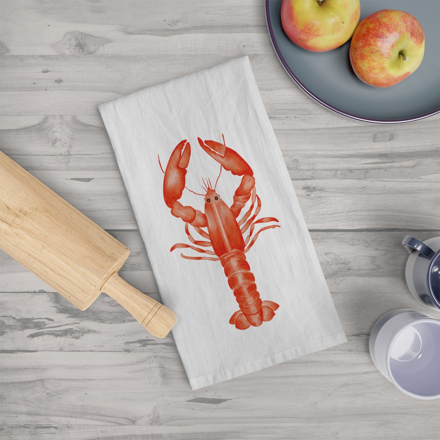 Lobster Print Tea Towel – Nautical Coastal Kitchen Decor