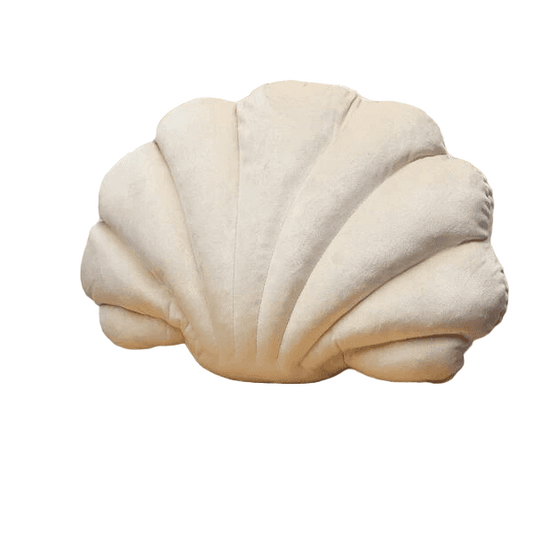 NNESN Seashell Shaped Decorative Pillow - Beige, 100% Polyester Fabric, 10x38x28 cm
