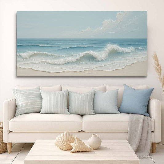 Serene Ocean Wave Coastal Wall Art VIII-0