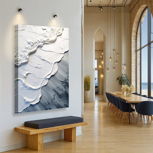 Abstract Minimalist Wave Impasto Wall Art II-4