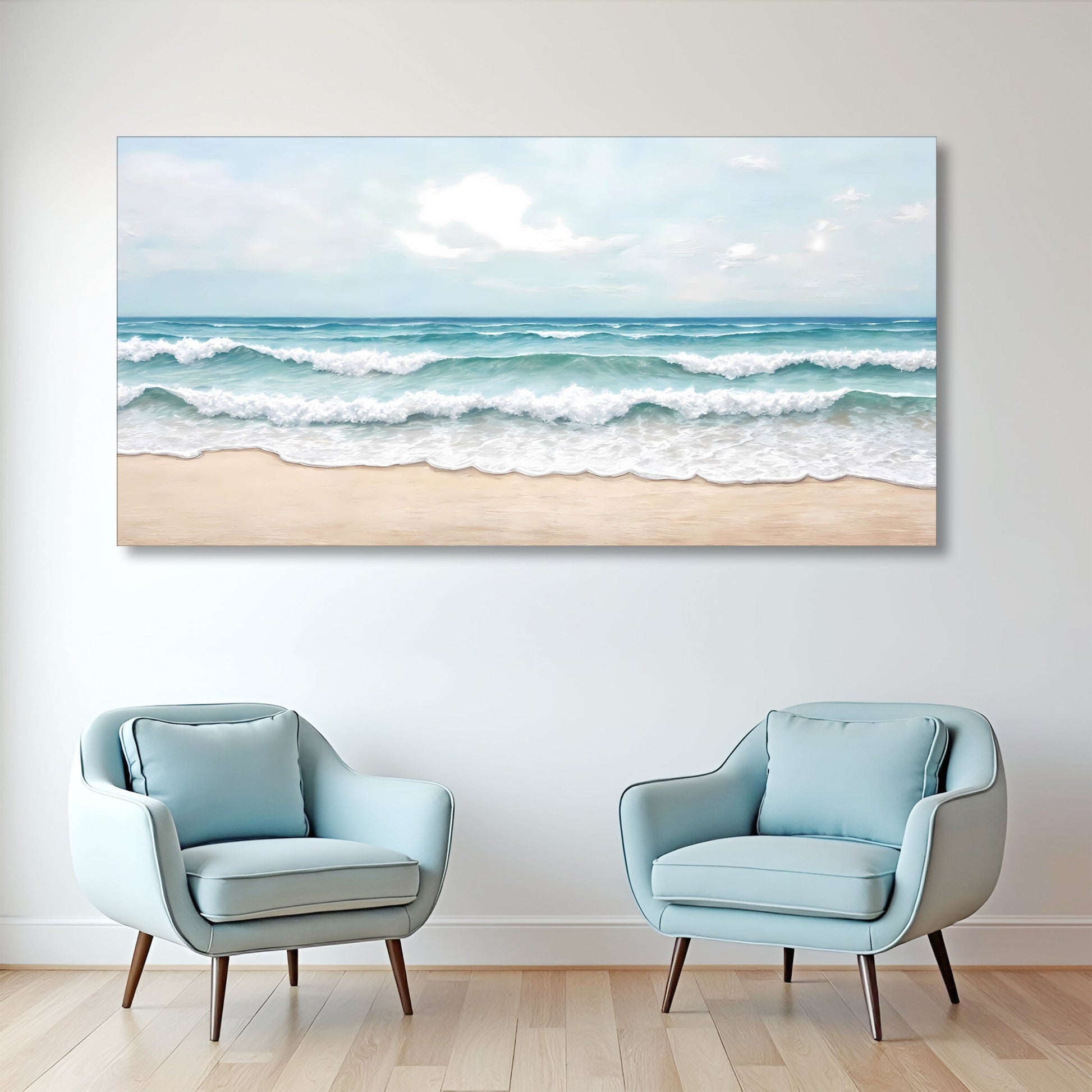 Serene Ocean Wave Coastal Wall Art-0