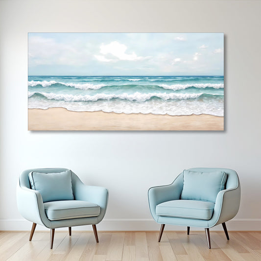 Serene Ocean Wave Coastal Wall Art-0