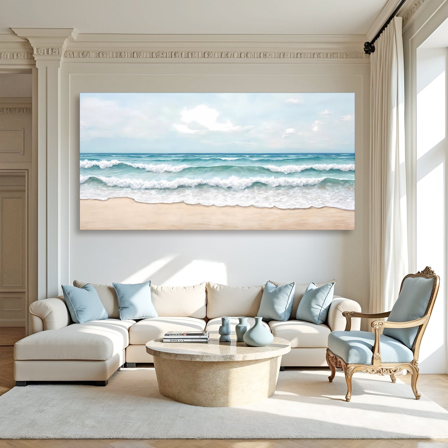 Serene Ocean Wave Coastal Wall Art-2