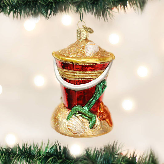 Glittering Glass Beach Bucket Ornament - The Perfect Coastal Accent