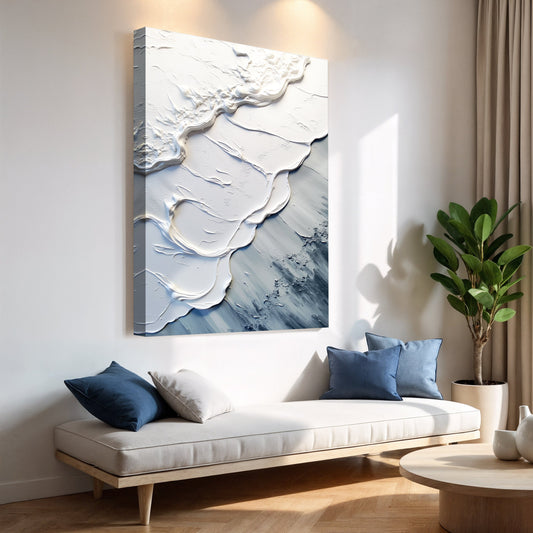Abstract Minimalist Wave Impasto Wall Art II-1