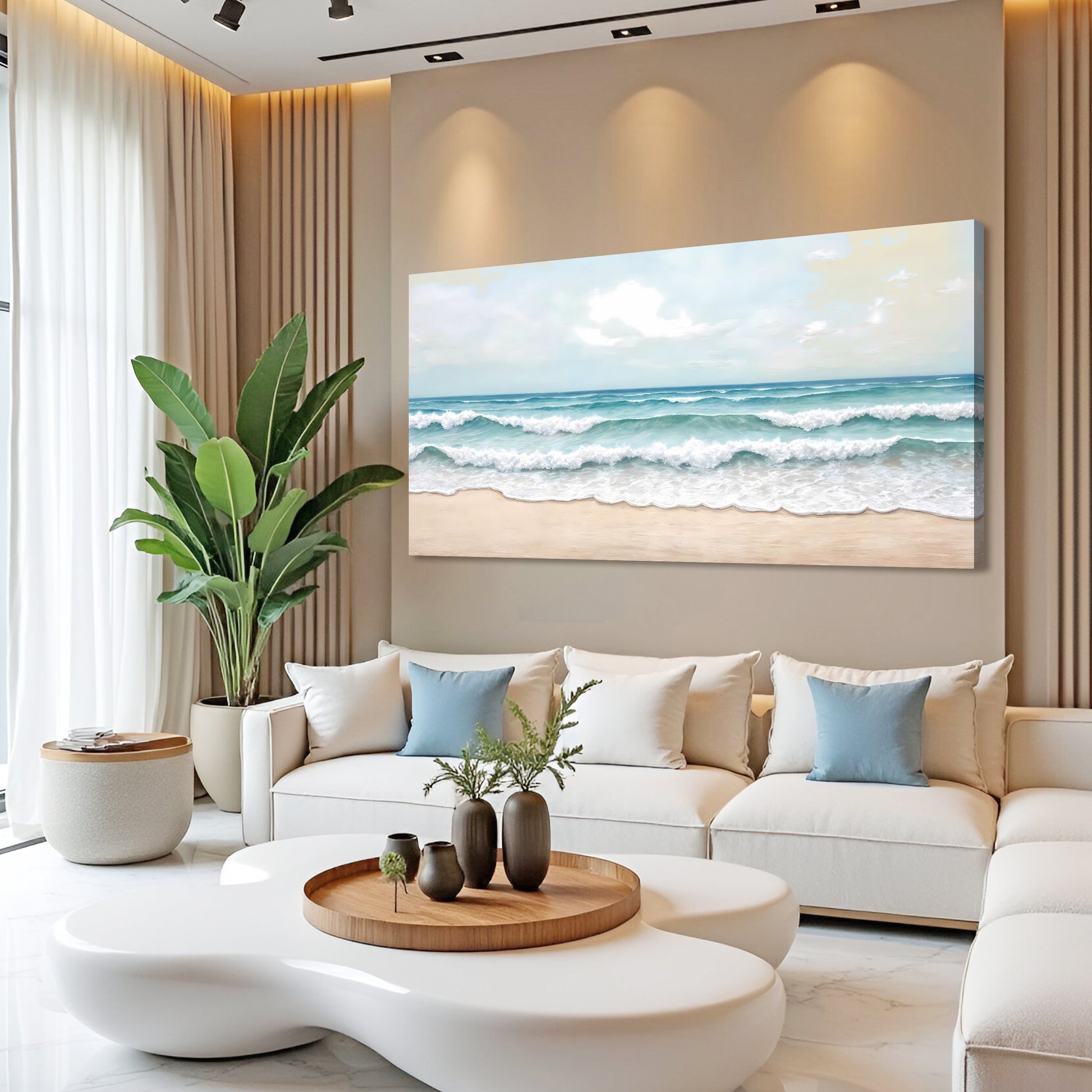 Serene Ocean Wave Coastal Wall Art-3