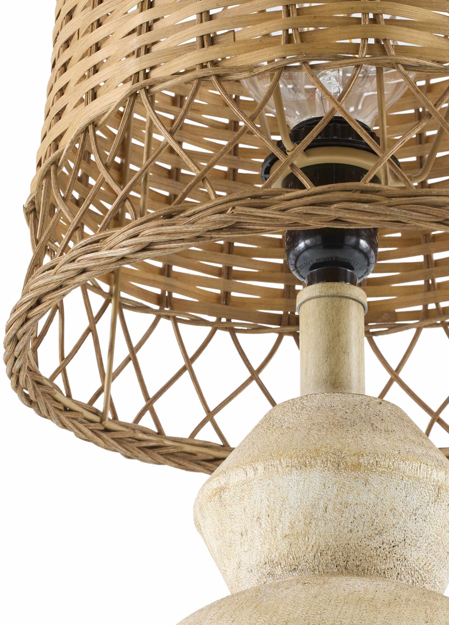 Brown Rattan Resin Table Lamp – Coastal & Boho Lighting Accent