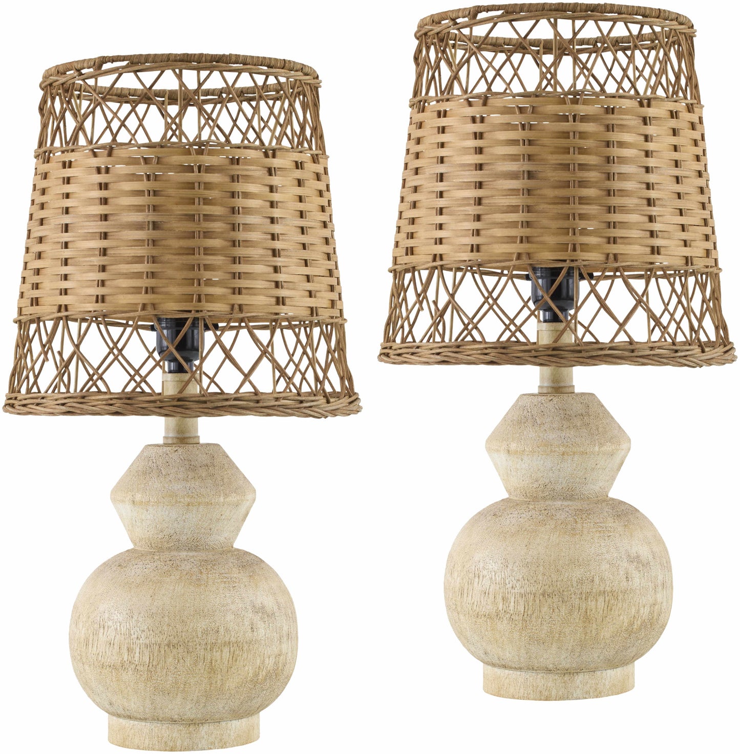 Brown Rattan Resin Table Lamp – Coastal & Boho Lighting Accent