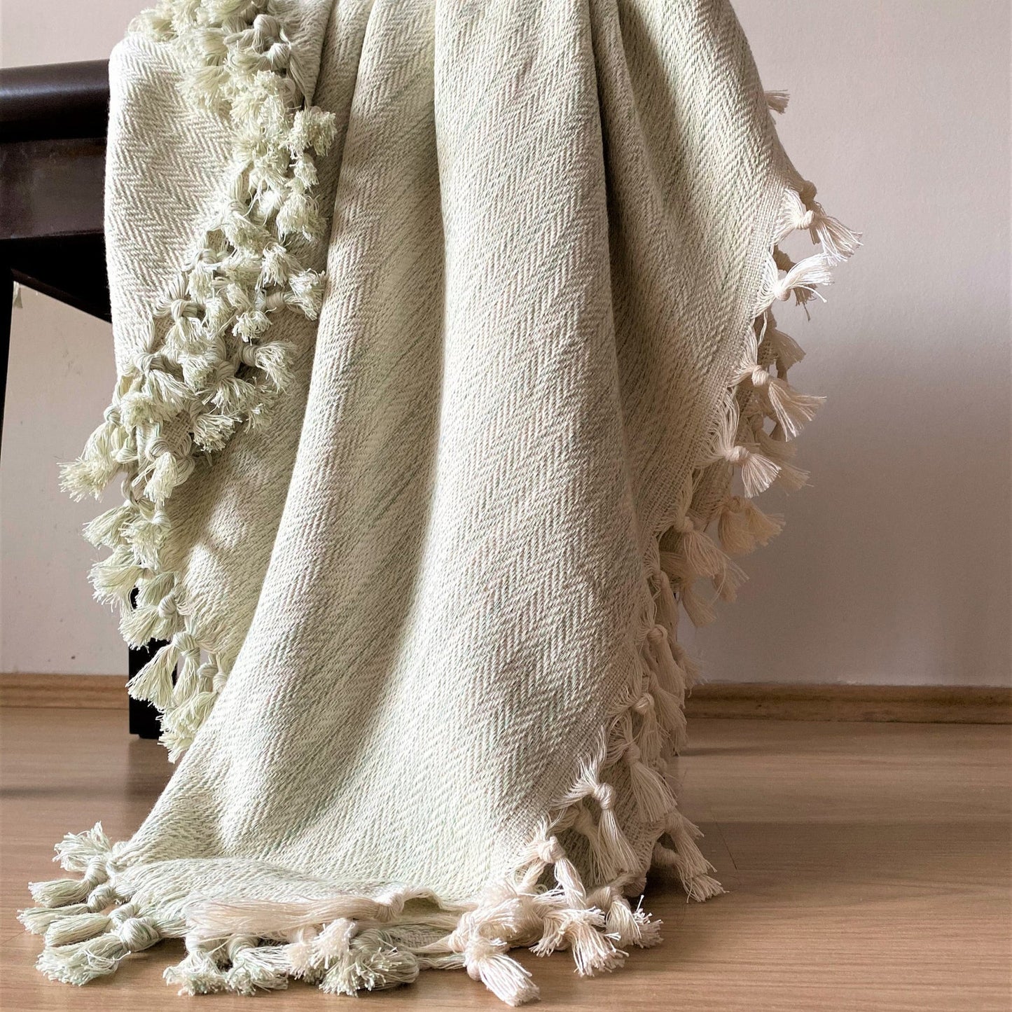 Adana Handmade Cotton Blanket – Coastal Farmhouse Throw, Sustainable Turkish Blanket, 100% Cotton Lightweight Throw for Home & Beach