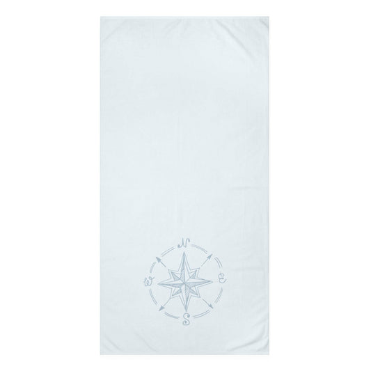 Textured blue coastal bath towel, perfect for adding softness and beach-style charm to your bathroom