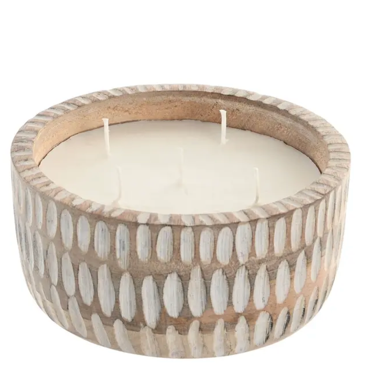 Coastal ceramic candle with tropical coconut and sandalwood scent