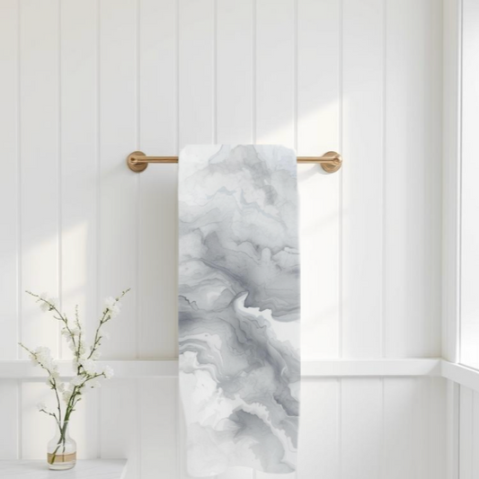 Coastal Marble Mink Bath Towel – Luxurious Soft Absorbent Towel