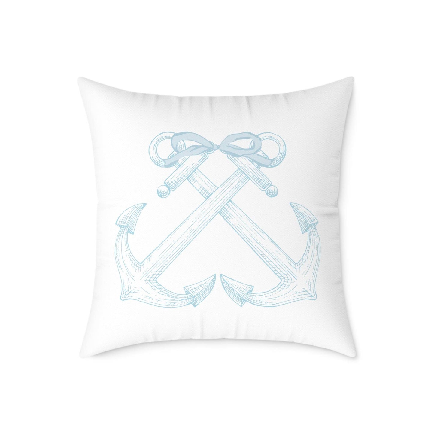 Coastal throw pillow featuring seashells and nautical elements, perfect for beach-inspired rooms