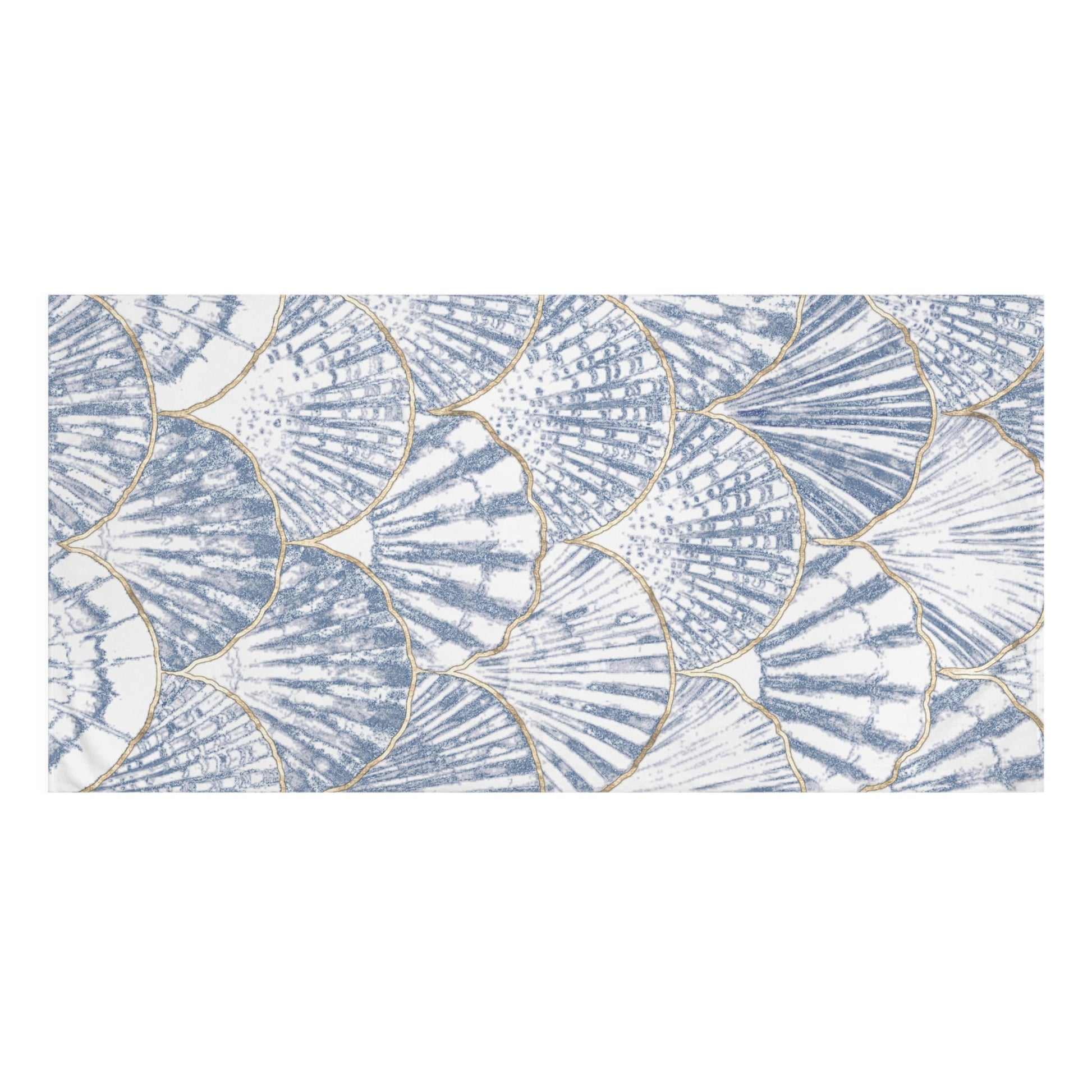 Minimalist coastal white and beige seashell bath towel, a soft and elegant bathroom accent