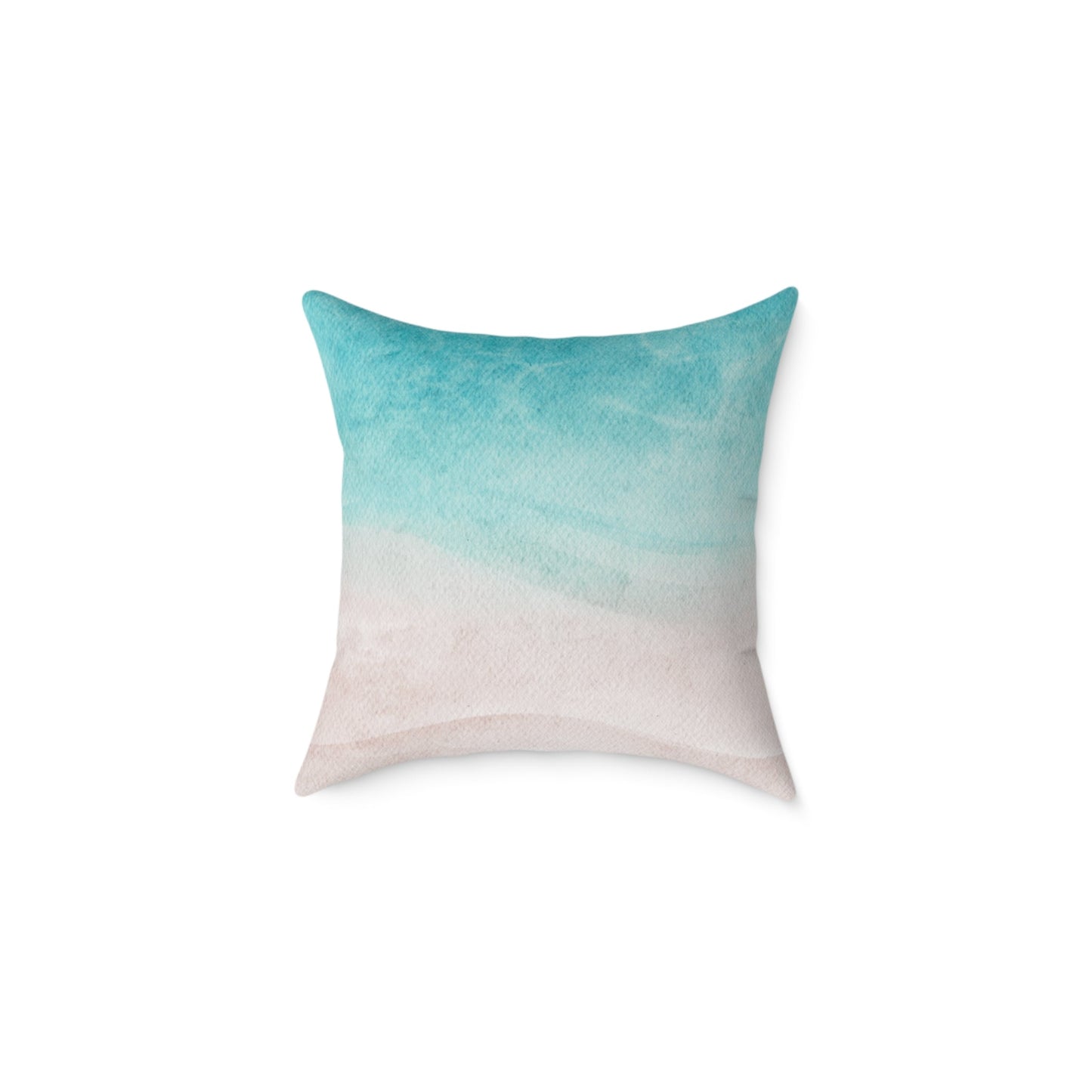 Decorative beach pillow for nautical home decor in ocean tones.