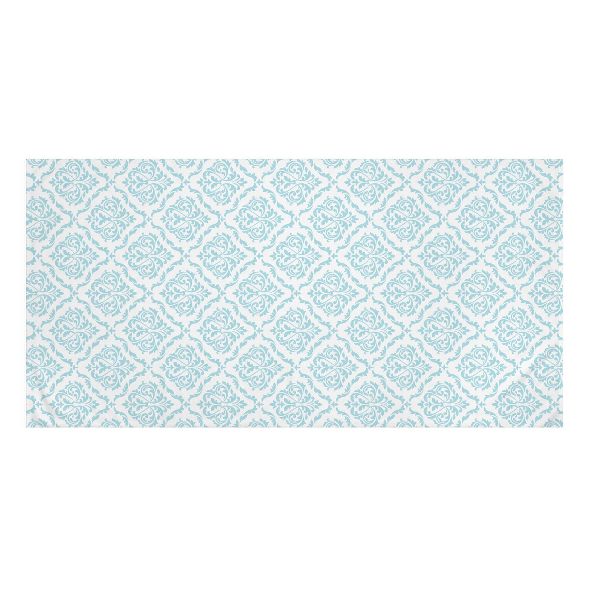 Ocean-inspired damask towel with coastal design for a relaxing bathroom aesthetic