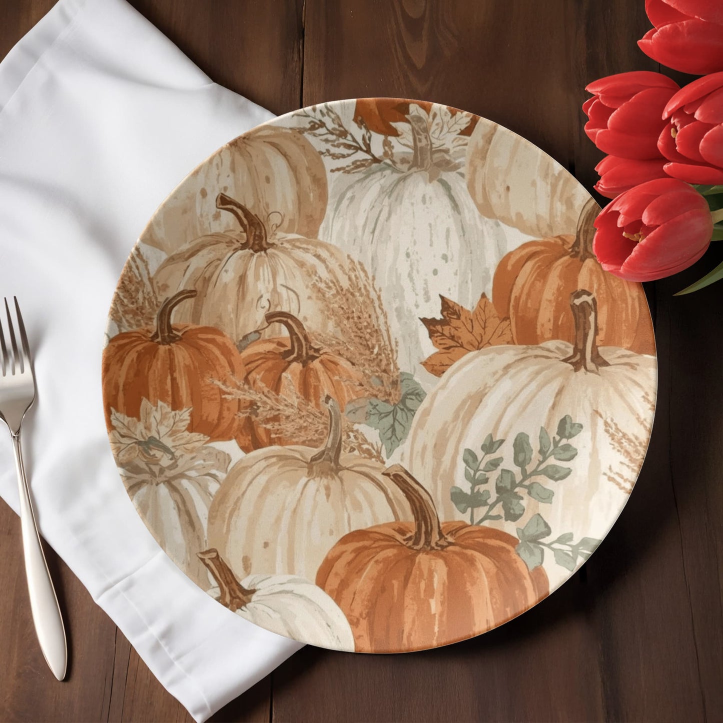 Rustic Fall Pumpkin Dinner Plate Fall Farmhouse Tableware