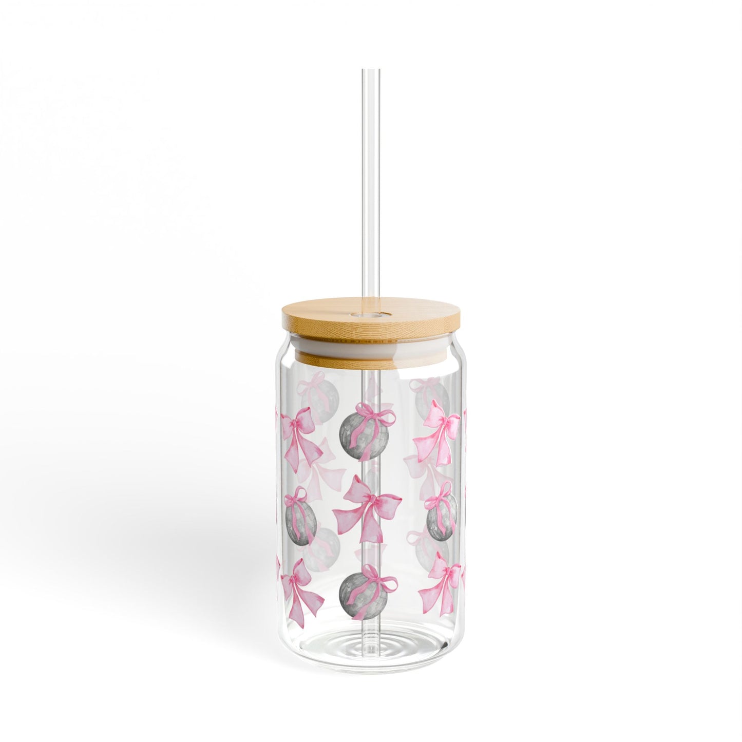 Minimalist glass sipper with a subtle coquette design, offering an elegant and refined look