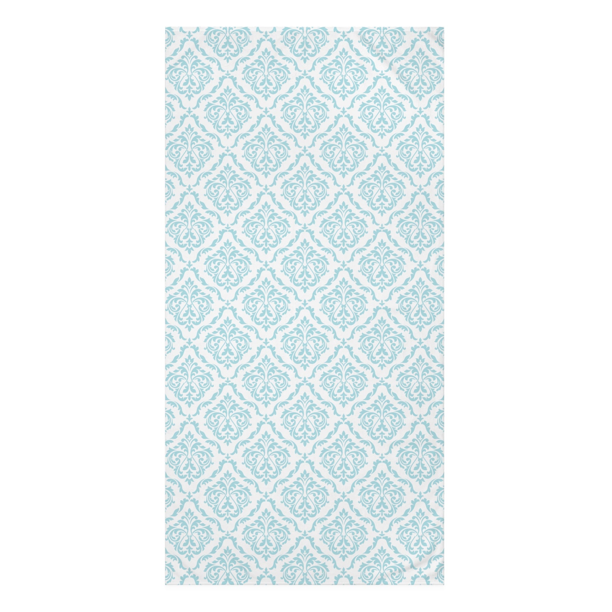 Nautical damask pattern bath towel for coastal home decor and seaside vibes
