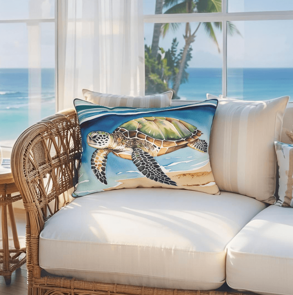 Nautical lumbar pillow for coastal living room or ocean-style bedroom