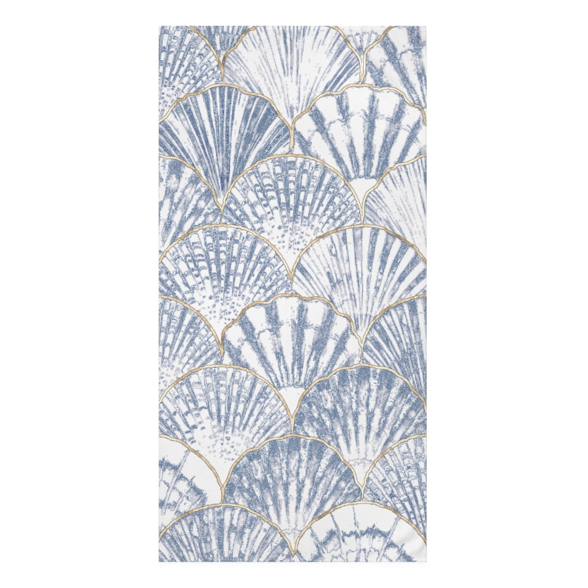 Nautical bath towel with seashell designs, adding a maritime charm to your bathroom.