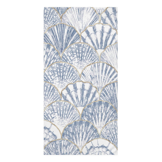 Nautical bath towel with seashell designs, adding a maritime charm to your bathroom.