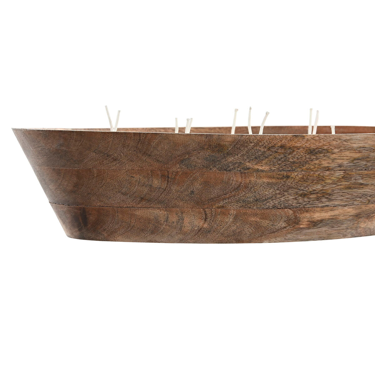 Wooden boat-shaped candle tropical scent